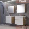 Горен Шкаф oгледалени врати70х15х65см бял/дървесен PVC STANCE Arvipo