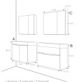 Горен Шкаф oгледалени врати70х15х65см бял/дървесен PVC STANCE Arvipo