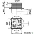 Подов сифон 105х105мм Alca  ALCADRAIN APV26