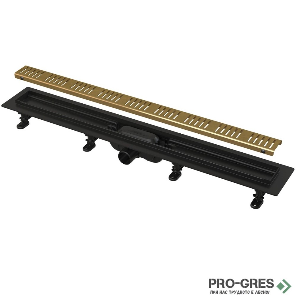 Линеен сифон за баня ф40мм, 85-95 см,H62мм, ALCA APZ10 BLACK-BRONZE
