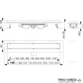 Линеен сифон за баня, решетка черно стъкло ALCA PROFESSIONAL APZ106/GL1204
