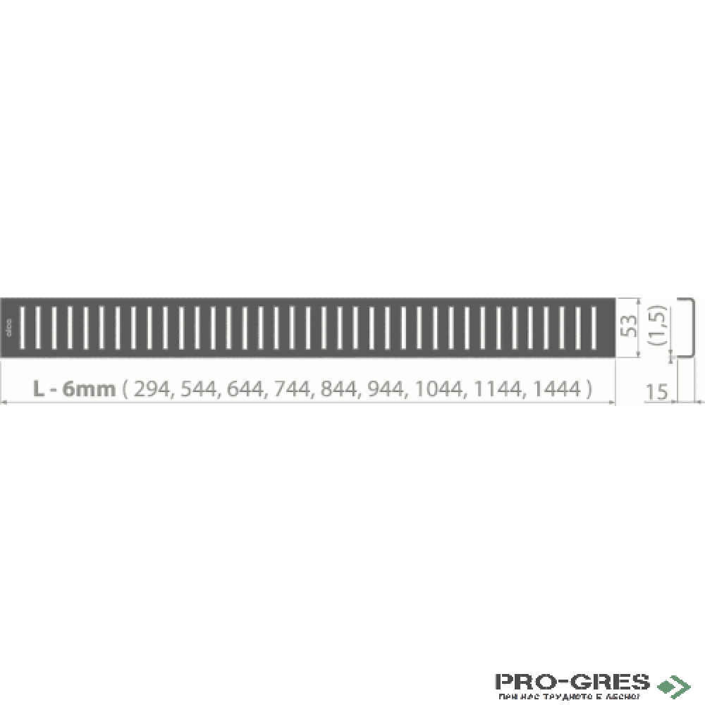 Линеен сифон за баня ALCA PURE APZ101BLACK-650/PURE