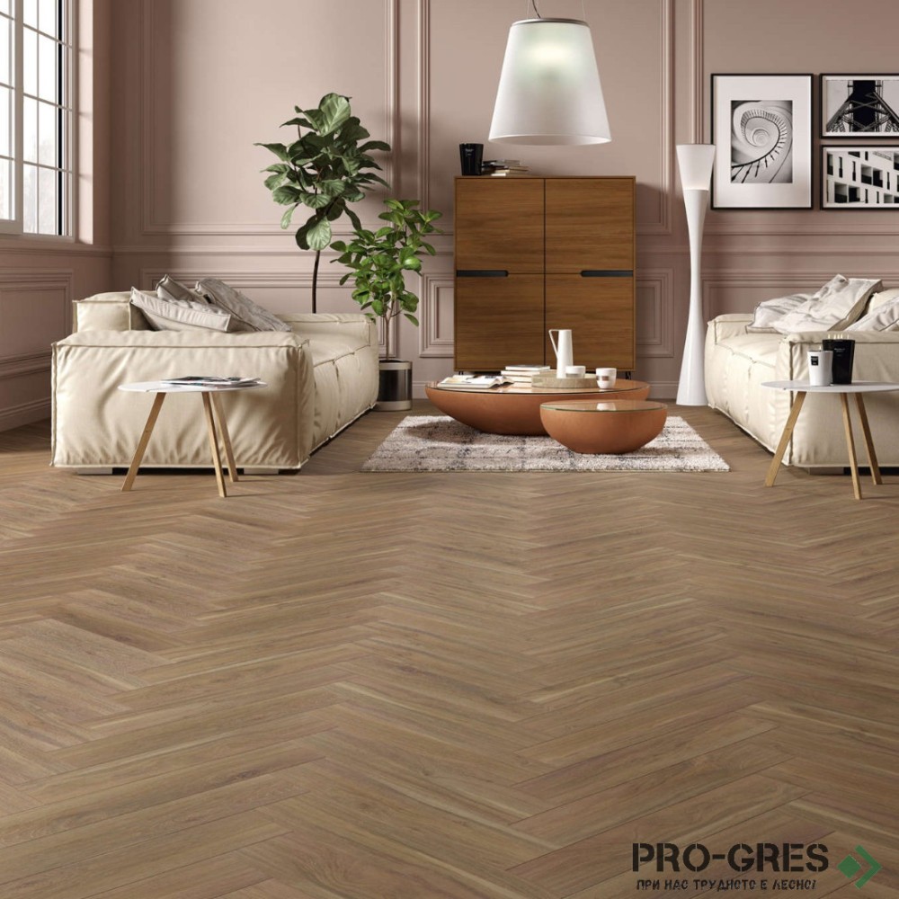 Ламиниран паркет Alsafloor Liberte Herringbone 4V 610 Кария 10мм / 33 клас 4V