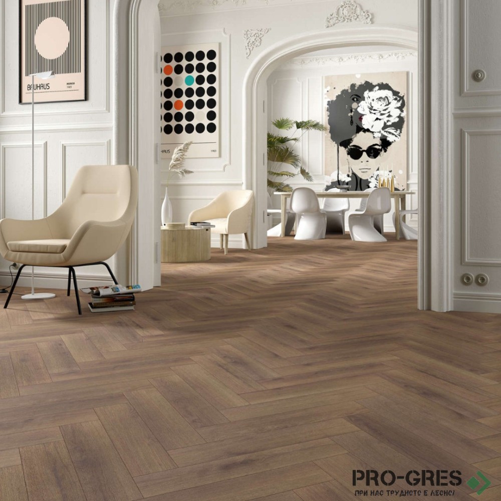 Ламиниран паркет Alsafloor Liberte Herringbone 4V 613 Портланд 10мм / 33 клас 4V