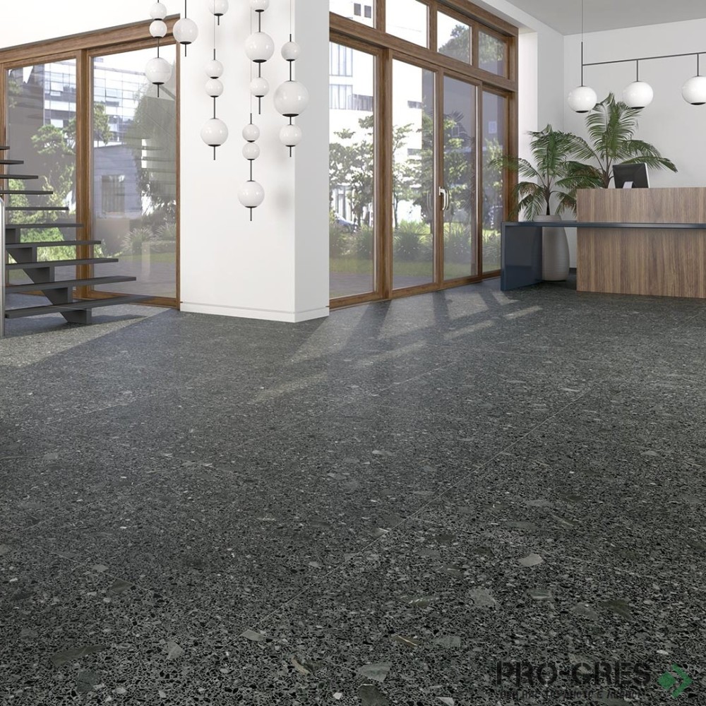 Гранитогрес Arcana тип Terrazzo Miscela-R Grafito 80x80см