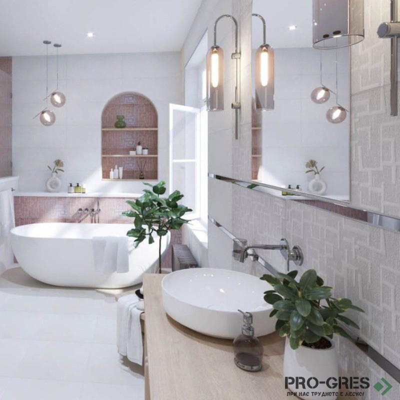 Плочки за баня Argenta Lisbon White/Clay 30×75см Плочки за баня Argenta Lisbon White/Clay 30×75см