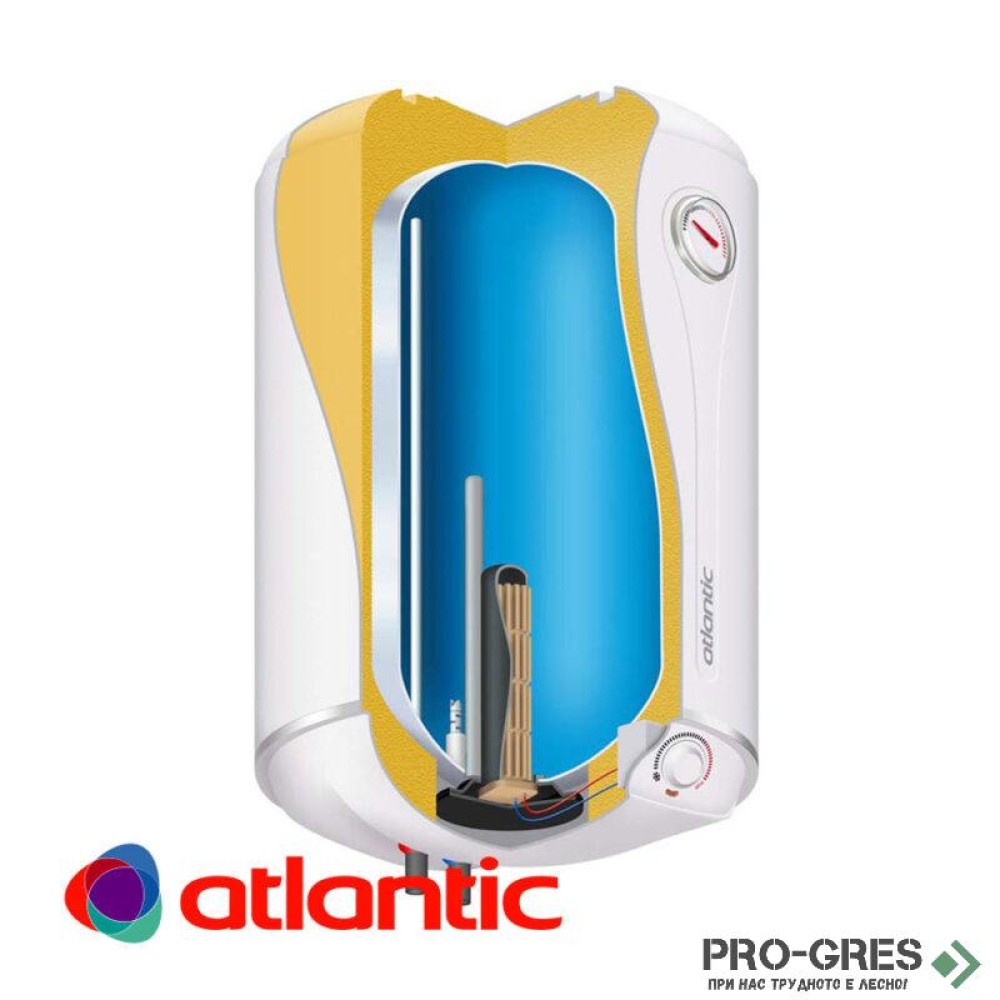Електрически бойлер Atlantic, Steatite Turbo 50 литра, 2100 W, сух керамичен нагревател