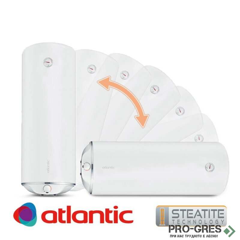 Бойлер 80 литра Atlantic Steatite Slim, мултипозиционен