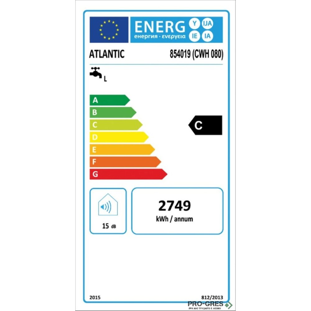 Електрически бойлер със серпентина Atlantic Combi O’Pro 80 литра