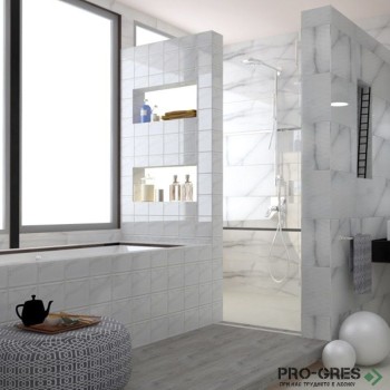 Плочки за баня Azulejos Benadresa Newbury White Slim 30×90 см
