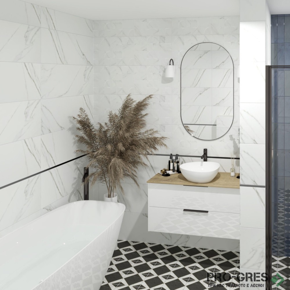 Плочки за баня Kera Tile Aston White Matt 33.3×90 см Плочки за баня Kera Tile Aston White Matt 33.3×90 см