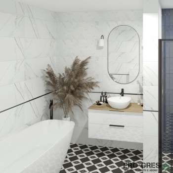 Плочки за баня Kera Tile Aston White Matt 33.3×90 см