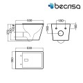 Промо комплект структура с хром бутон Grohe + конзолна чиния Becrisa Amarillo бяла+Хигиенен душ Ares хром