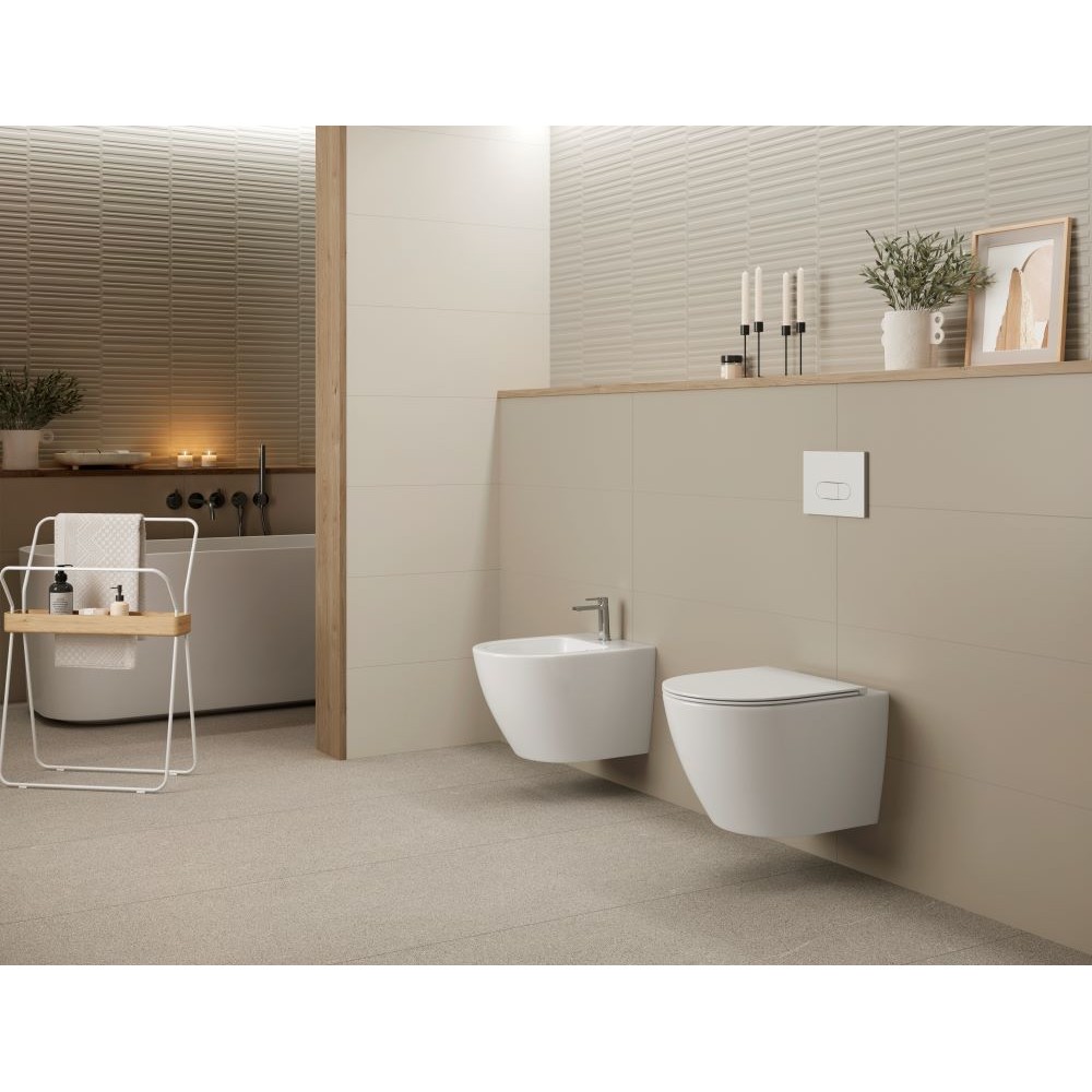 Промо комплект структура с хром бутон Grohe + конзолна чиния Becrisa Magenta бяла