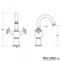 Стоящ смесител Besco Retro II за мивка,черен мат, Besco, Retro II, BU-RII-CZ