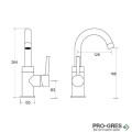 Стоящ смесител  за мивка, черен мат, Besco, Illusion II Black, BU-III-CZ