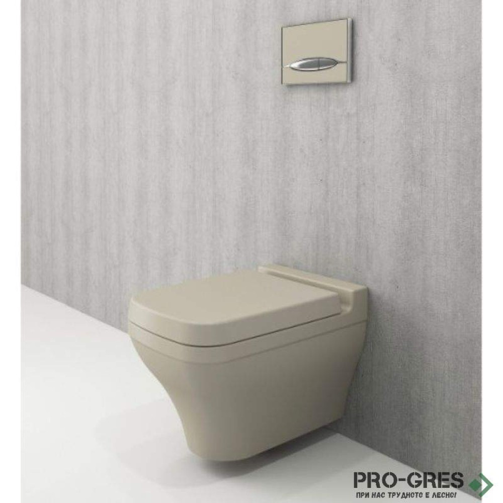Конзолна тоалетна чиния с капак, 52x36см, кашмир мат, Bocchi 1080 011 0129 - A0322 011