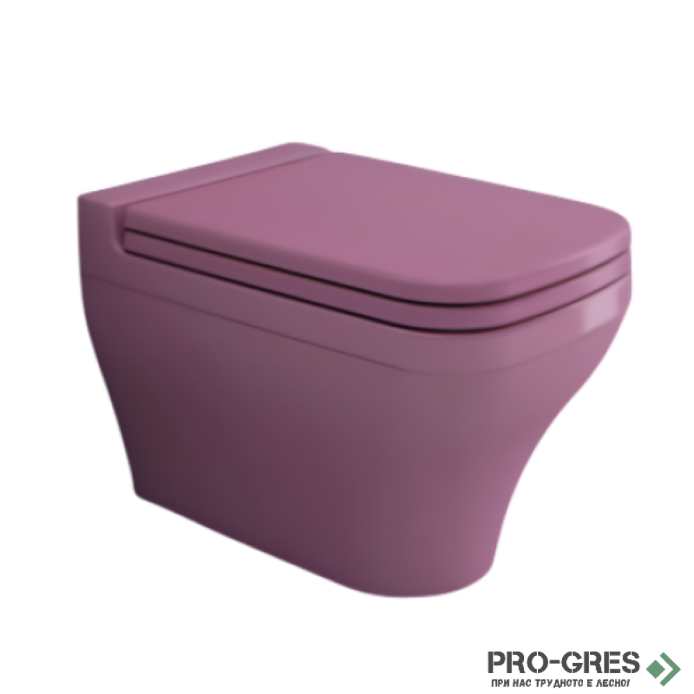 Конзолна тоалетна чиния с капак, 52х36см , виолетов гланц, Bocchi 1080 023 0129 / A0322 023