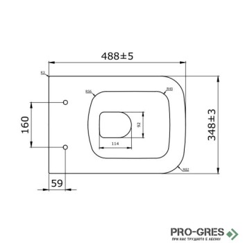 Конзолна тоалетна чиния с капак, 49х36см, бетон мат, Bocchi 1646 069 0129 - A0334 069