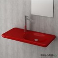 Мивка с плот, с пробит отвор за смесител, червен гланц,  90см, Bocchi, Fenice 1165 019 0126