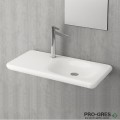 Мивка с плот, с пробит отвор за смесител, бял гланц, 90см, Bocchi, Fenice 1165 001 0126