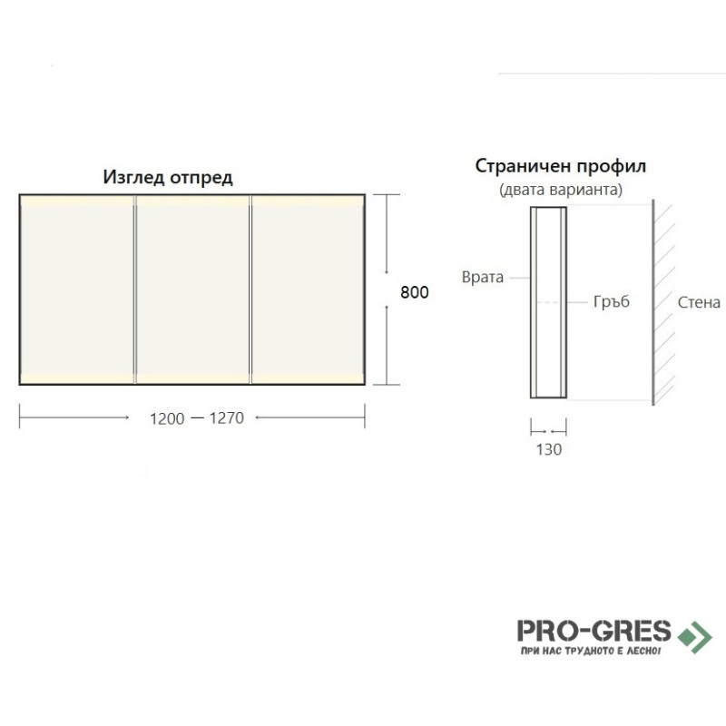 Метален шкаф за баня с възможност за вграждане ,лед осветление,нагревател и контакт 120 и 127см  GD4