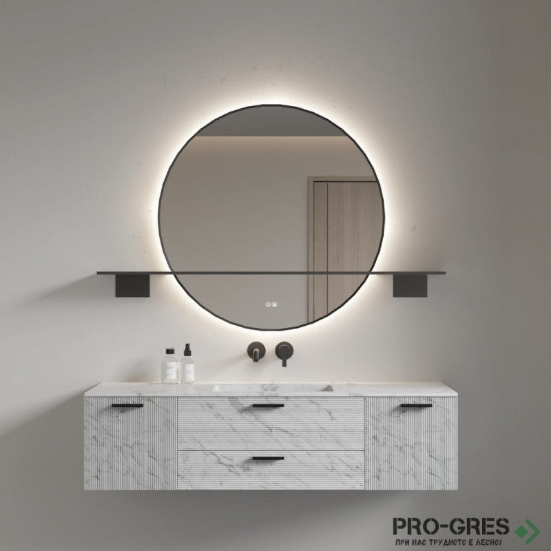 Огледало с LED осветление ,черна рамка, нагревател и полица MO5 Ceracacia Огледало с LED осветление ,черна рамка, нагревател и полица MO5 Ceracacia
