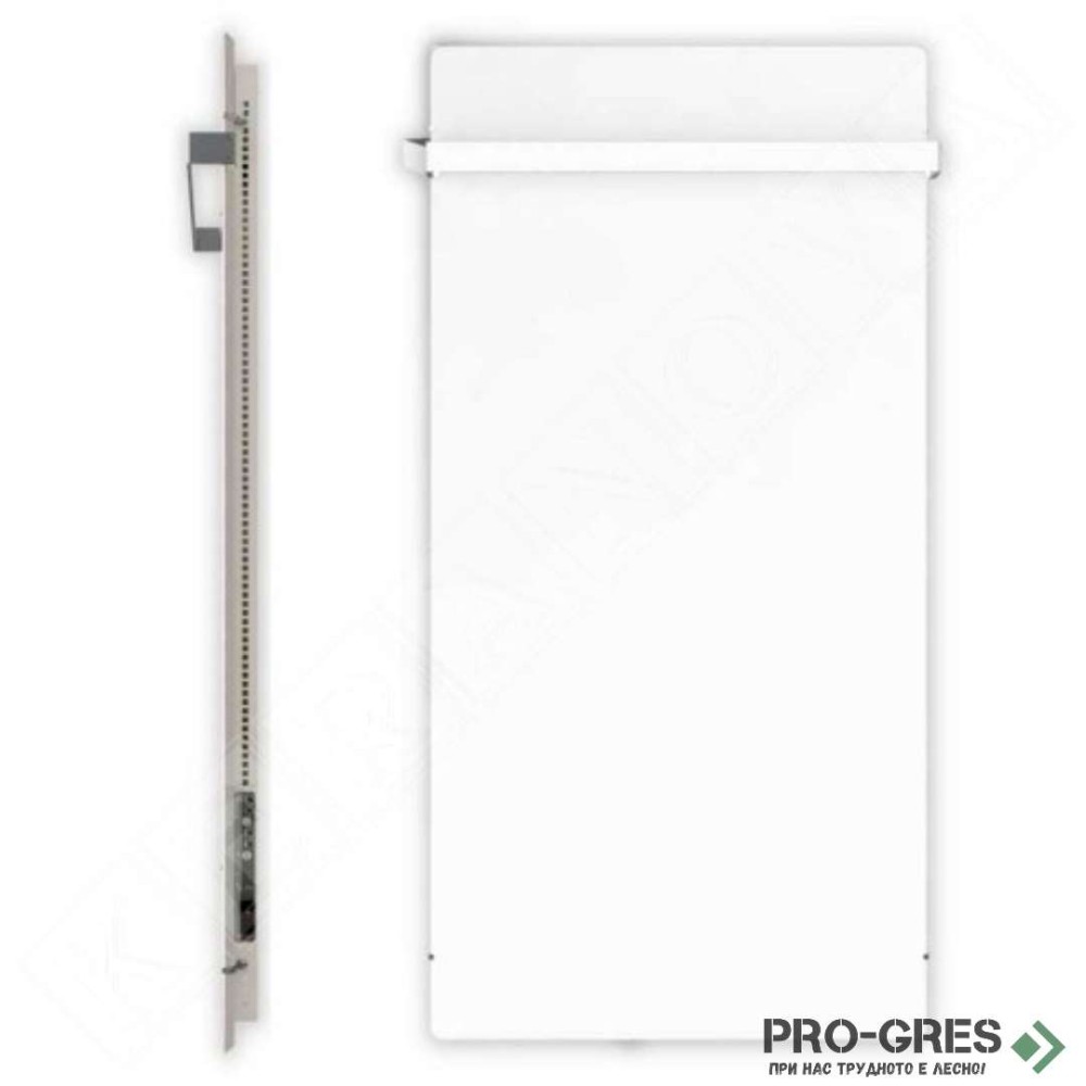 Лъчист отоплител за баня с акумулираща функция, CLIMASTAR Slim 800 W, бял гладък (WHITE QUARTZ)