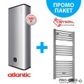 ПРОМО ПАКЕТ: Бойлер Vertigo Steatite Wi-Fi 100 Silver, 80 литра + Електрическа лира Crystal E-Chrome 300 W