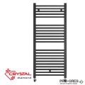 Лира за баня Crystal DIAMOND STRAIGHT BLACK MATT 669 W, черен мат, 1420×500 mm