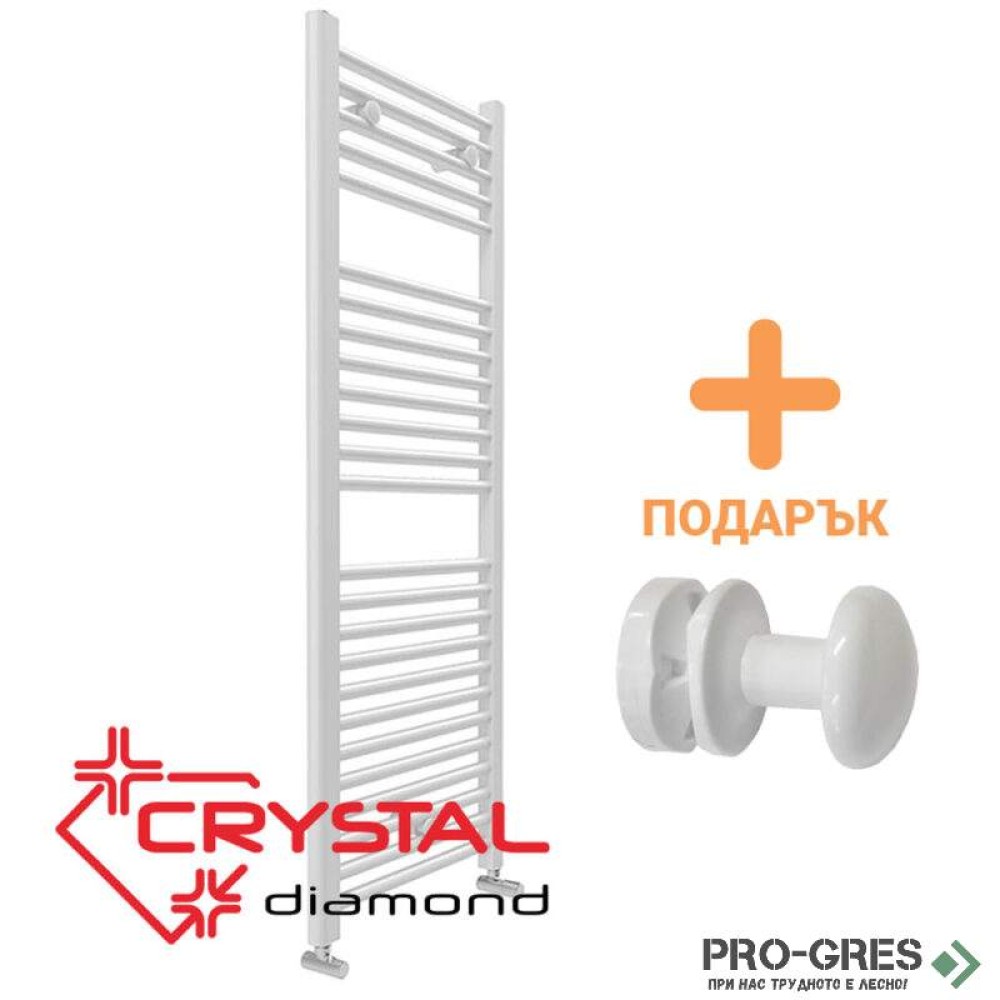 Лира за баня Crystal DIAMOND STRAIGHT WHITE 468 W, бяла, 1110×450 mm + ПОДАРЪК