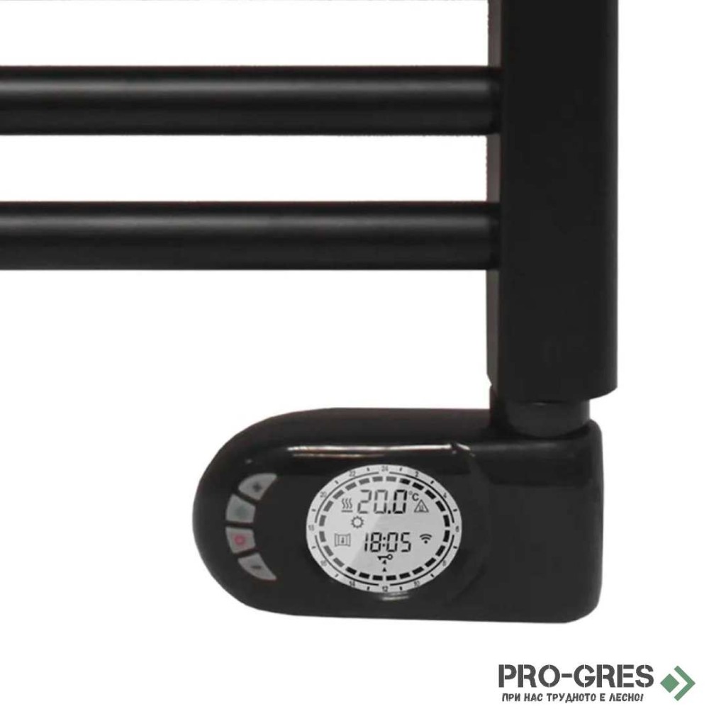 Електрическа лира за баня Crystal E-JADE MATT BLACK 500 W, 920×480 mm