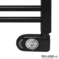 Електрическа лира за баня Crystal E-JADE MATT BLACK 500 W, 920×480 mm