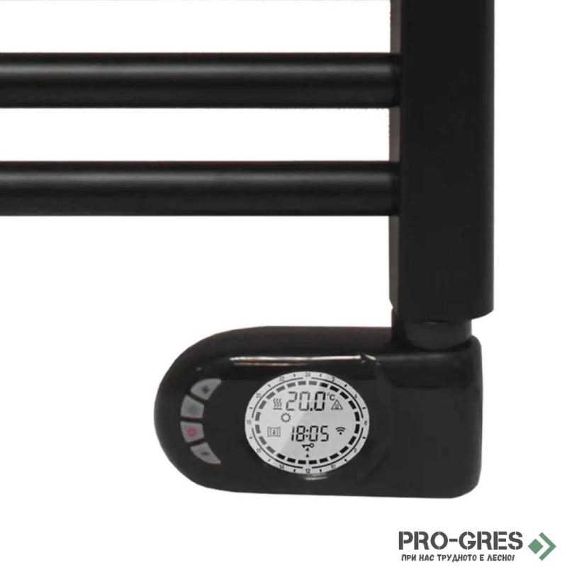 Електрическа лира за баня Crystal E-JADE MATT BLACK 500 W, 920×480 mm