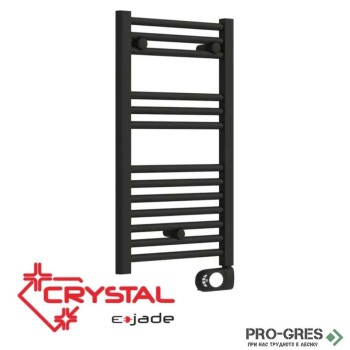 Електрическа лира за баня Crystal E-JADE MATT BLACK 300 W, 720×400 mm