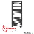 Електрическа лира за баня Crystal E-JADE MATT BLACK 500 W, 920×480 mm