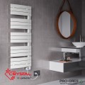Електрическа лира за баня Crystal E-JASPER WHITE 600 W, бяла, 1380X550 mm