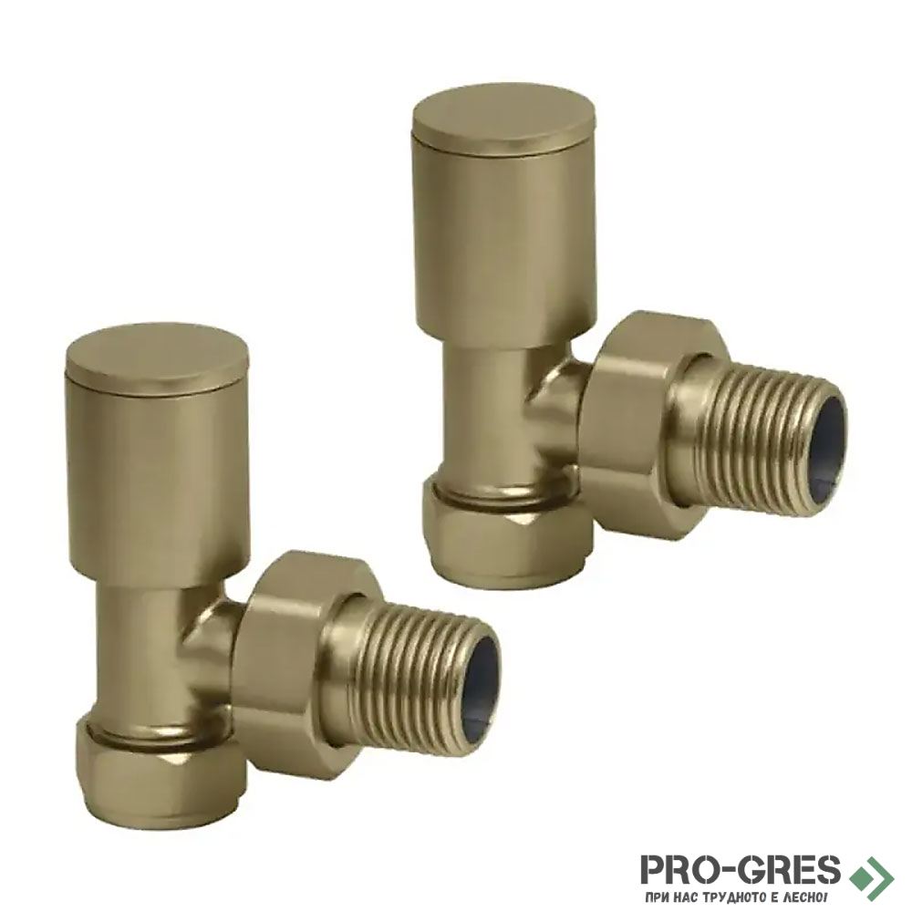 Комплект спирателни кранове за водна лира,Crystal SB-Brass