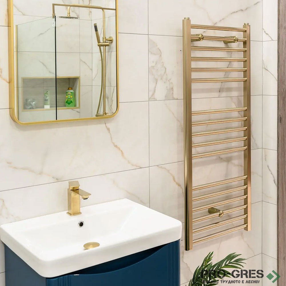 Лира за баня 80х50см драскано злато Crystal  STRAIGHT SB-Brass CORALLITE