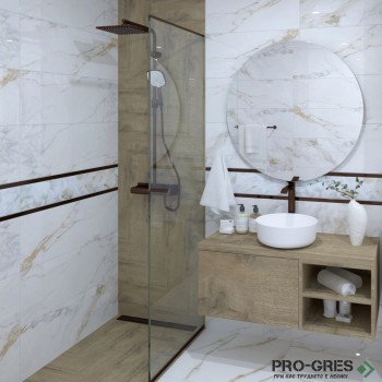 Плочки за баня Ecoceramic Marshall Gold 30×90 см