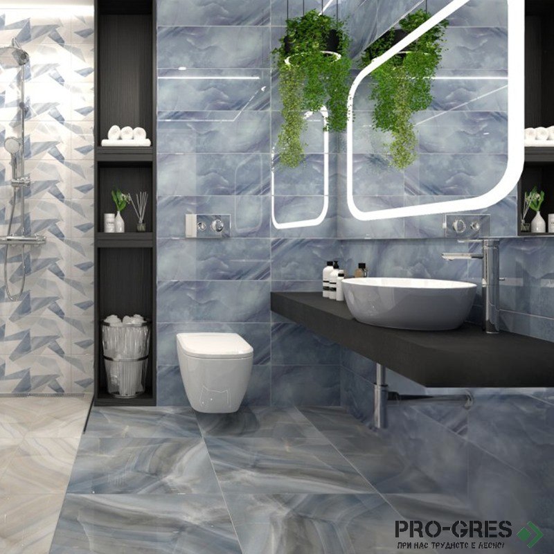Плочки за баня Ecoceramic Onice Cold 30×90 см Плочки за баня Ecoceramic Onice Cold 30×90 см