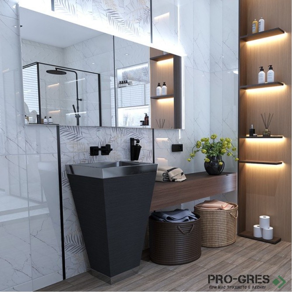 Плочки за баня El Molino Amposta Silver 30×90 см Плочки за баня El Molino Amposta Silver 30×90 см