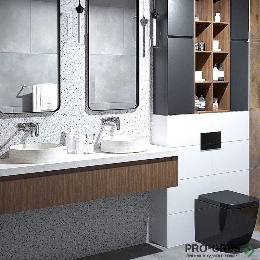 Плочки за баня Emotion Ceramics Romani Black and White 30×60 см Плочки за баня Emotion Ceramics Romani Black and White 30×60 см