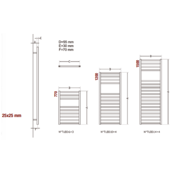 Лира за баня бяла Square 500x770мм Ercos 