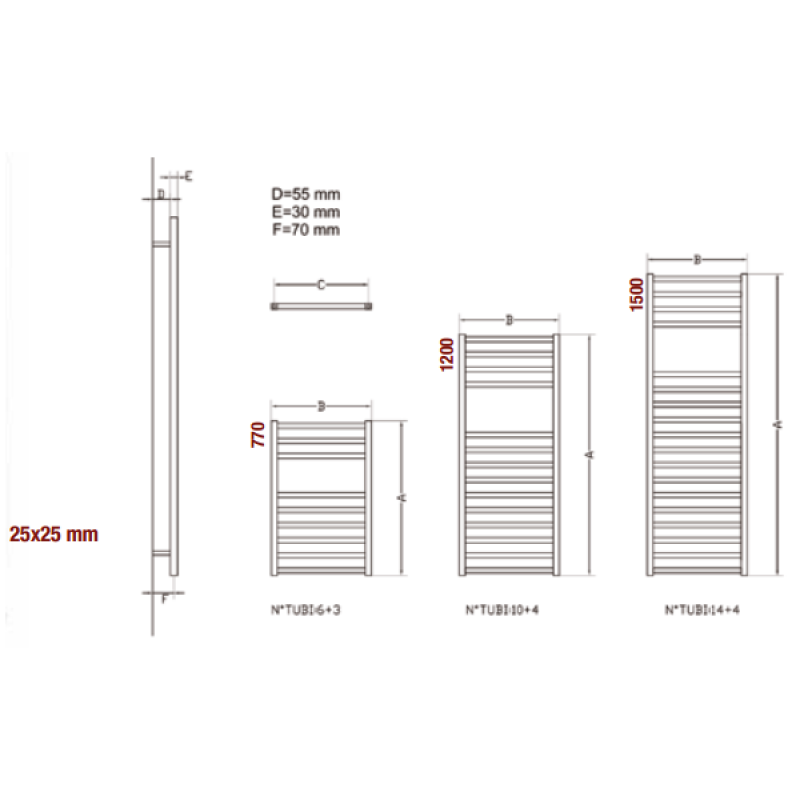 Лира за баня бяла Square 500x770мм Ercos