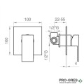 Вграден смесител с 1функция, хром Ercos Italia R BTITRCIN02+BTUNICIN03