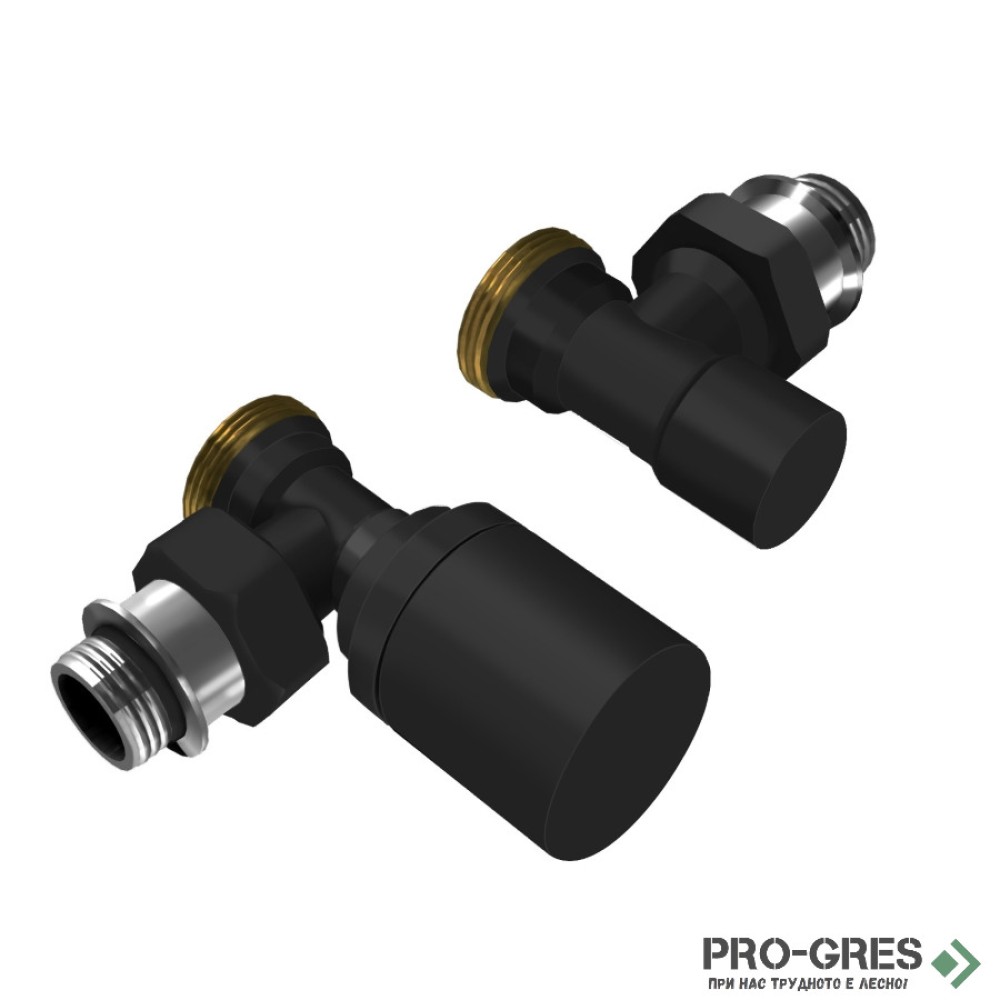 Комплект клапани за лири, черен мат 1/2х3/4 Ercos SKVAL64900