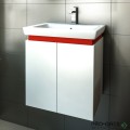 Шкаф за баня 55 см 2 вратички с мивка порцелан,  FLEXMEBEL, PURE, F552DPUR