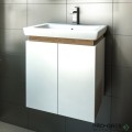 Шкаф за баня 55 см 2 вратички с мивка порцелан,  FLEXMEBEL, PURE, F552DPUR