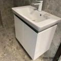 Шкаф за баня 55 см 2 вратички с мивка порцелан,  FLEXMEBEL, PURE, F552DPUR